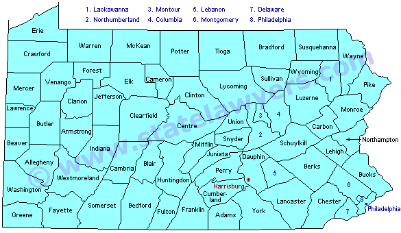 Pennsylvania County Map