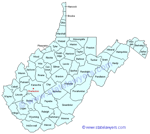West Virginia County Map